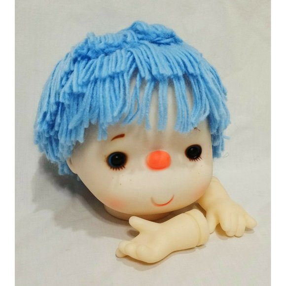 Doll Head Blue Hair with Hands 6" Caucasian out of package - Picture 6 of 9